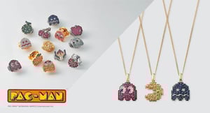 40周年を迎えた「パックマン」がビジュピコとコラボ、ゴーストやボーナスフルーツがジュエリーに