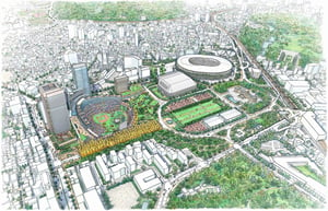 神宮外苑地区まちづくりのプロジェクト計画が発表、2036年に全体竣工