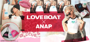 ギャル文化の先駆け「LOVE BOAT」とアナップがコラボ、ラグランTシャツやミラーなど発売
