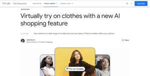 グーグルがオンラインショッピングの検索機能に生成AIを導入、消費者が求める服を自動で絞り込み