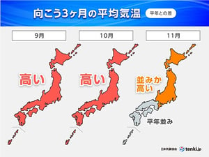 11月前半も異常高温が続く予報　秋物衣料の必要性はますます低下