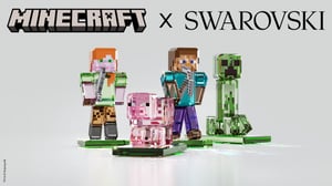 スワロフスキーがマインクラフトとコラボしたフィギュアを発売、ゲーム内で装備できるアイテムも