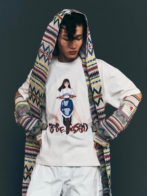 セヴシグが江口寿史とコラボ、パッチワークシャツやグラフィックをデザインしたTシャツなど全5型展開