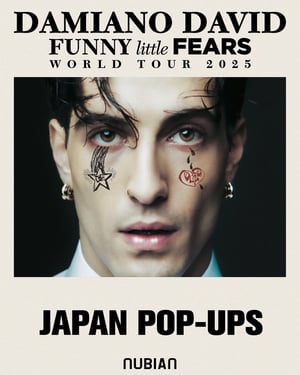 ヌビアンがマネスキンのダミアーノ・デイヴィッドのポップアップ開催、コラボアイテムも販売