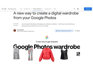 Googleフォトに新機能、ワードローブをデジタルで一括管理　スタイリング登録も