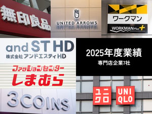 【決算おさらい】2025年度、ファストリ・良品計画など専門店企業7社のトピックを解説