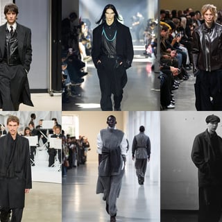 6枚のルックのコラージュ