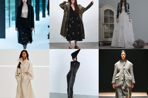 6枚のルックのコラージュ